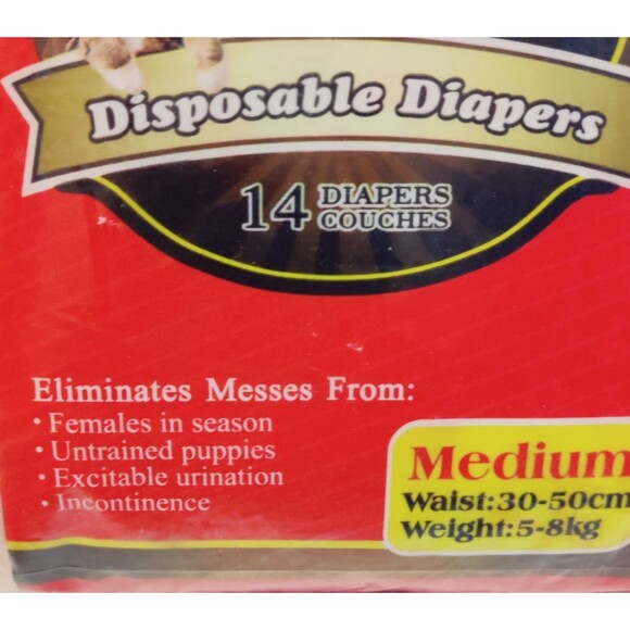 Dono Disposable Female Dog Diapers Size M, Lot of 3 Packs of 14 Diapers New - Picture 5 of 9